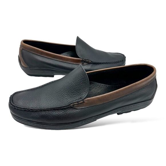 Footjoy‎ Club Casual Brown/Black Pebbled Leather Driving Moc Men's Size 12 C - Picture 2 of 15